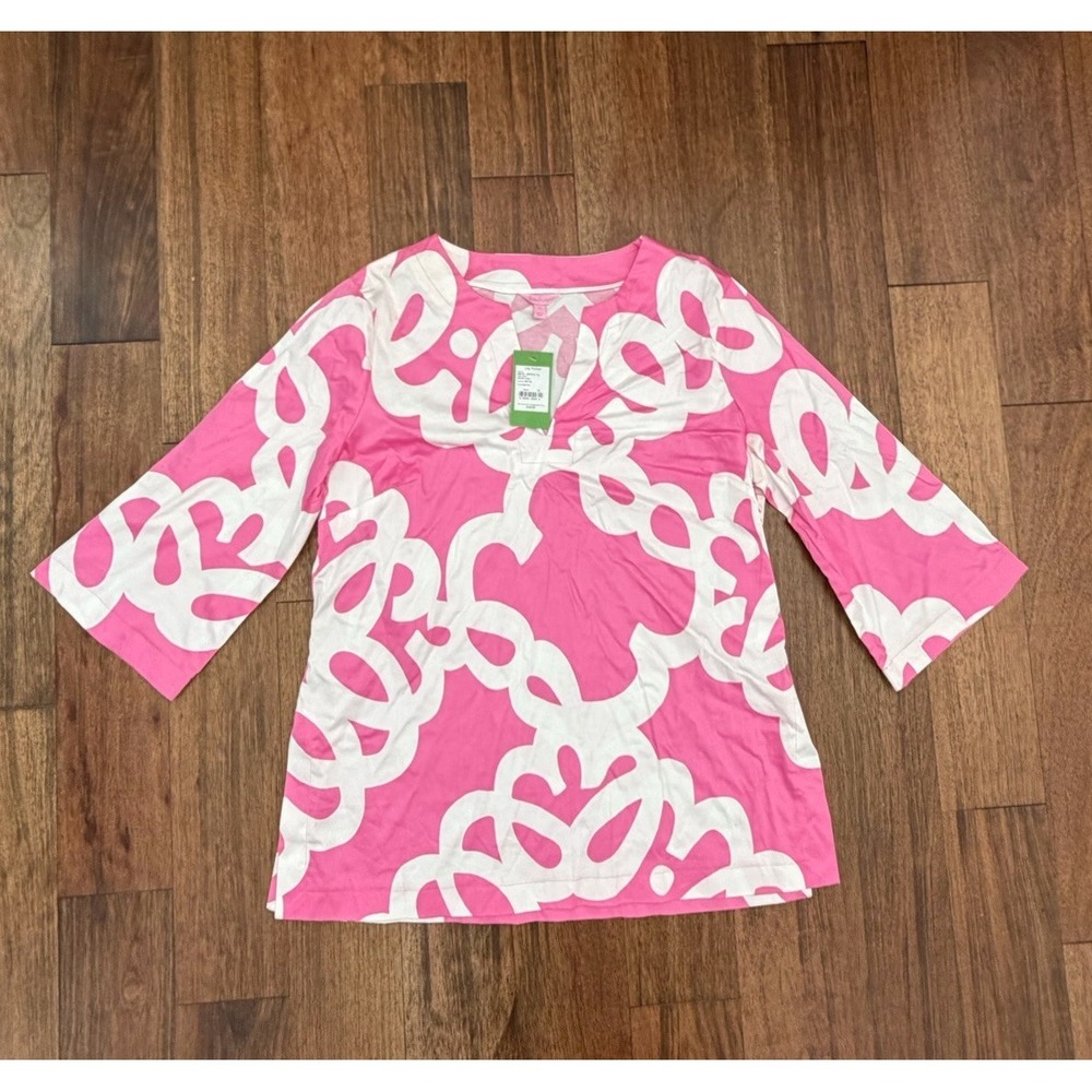 NWT Lilly Pulitzer Signature Loopy Lilly Mojito Tunic Top Pink Size XL